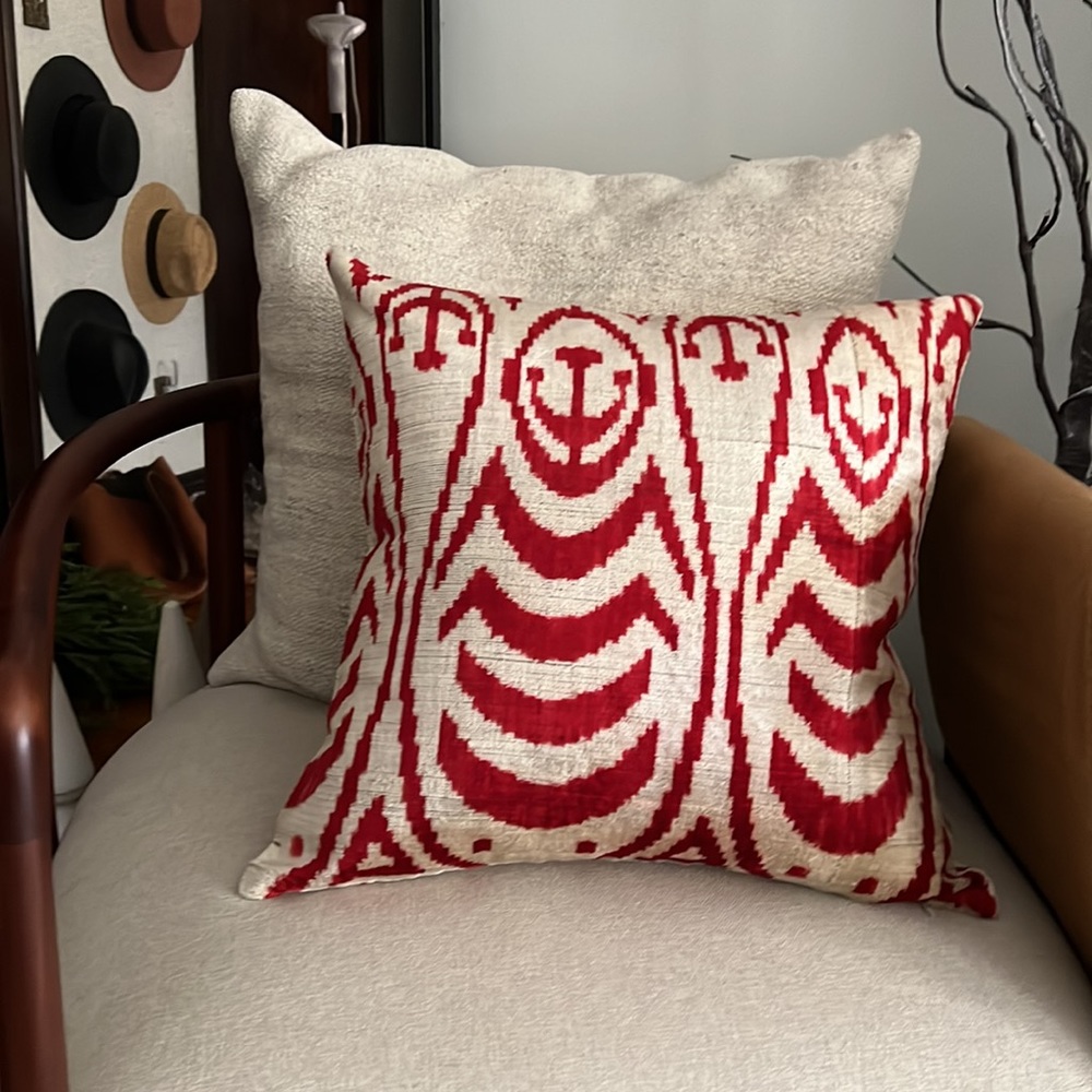 100% authentic gorgeous Turkish silk ikat toss pillow cover $145